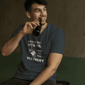 Data is the New Oil Steel Grey