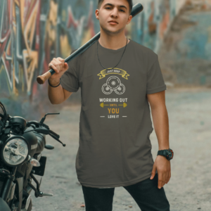 Just Keep Working Out untill You Love It Charcol Melange