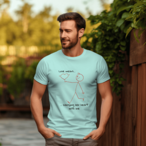 Love Means Carrying Her Heart With Me - Valentine’s Day Men’s T-Shirt