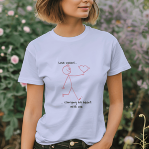 Home 6 Love Means Carrying His Heart With Me - Valentine’s Day Women’s T-Shirt