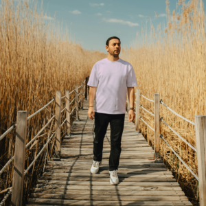 Solid Colour Men T Shirt Baby Pink