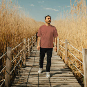 Solid Colour Men T Shirt Copper