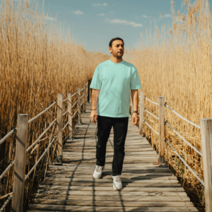 Solid Colour Men T Shirt Mint