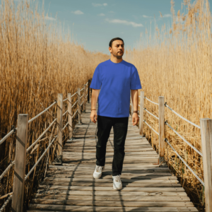 Solid Colour Men T Shirt Royal Blue